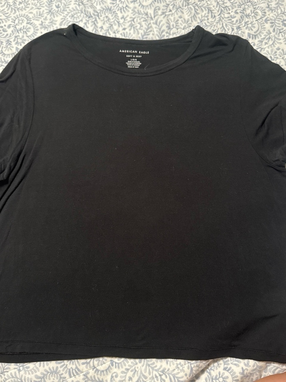 American Eagle Outfitters Black Short Sleeve Crew Neck Tee